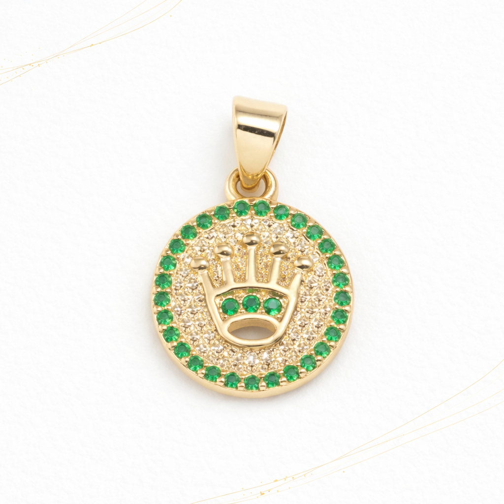 Dije Rolex Circones Esmeralda